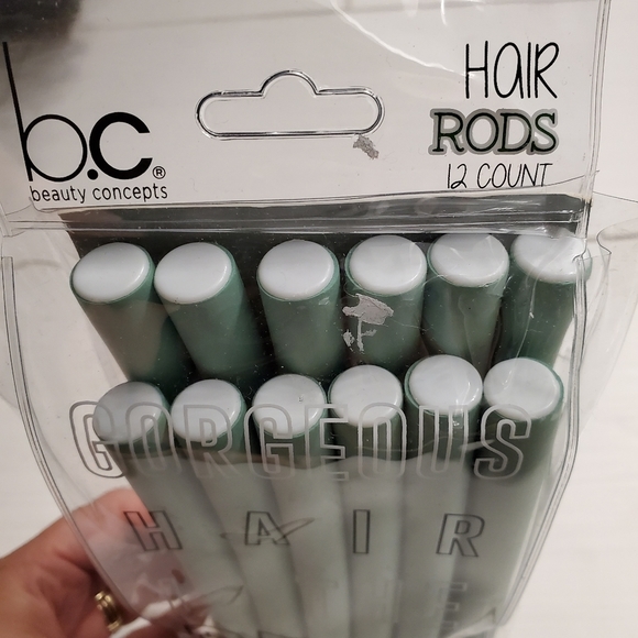 Beauty Concepts 12 Hair Rods Heat Less Curling Tools Mint Green Hair Curl New - Picture 3 of 8